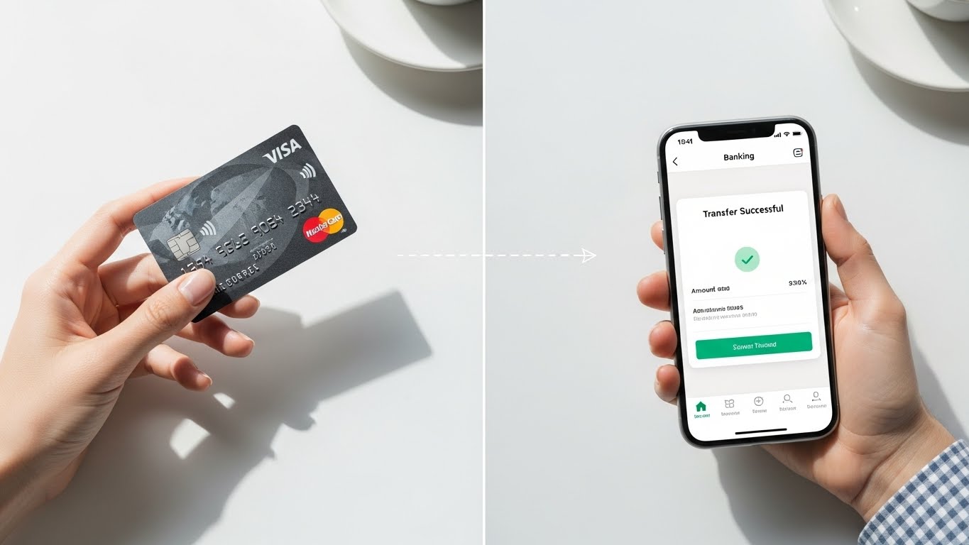 Comparison of credit card payment versus bank transfer for rent